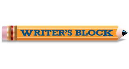 Writer's Block Pencil - Vector illustration of big blocky yellow pencil.