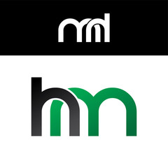 initial letter linked overlapped uppercase logo green black