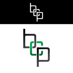 initial letter linked overlapped uppercase logo green black