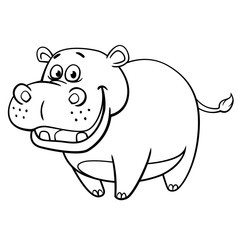 Hippopotamus cartoon style