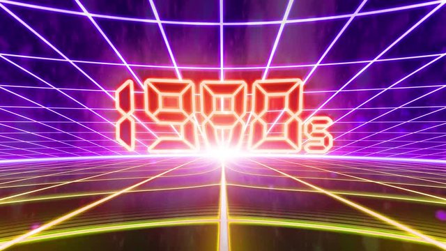 1980s retro 80s VHS tape video game intro landscape vector arcade wireframe 4k