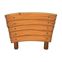 Wooden sign and board cartoon style