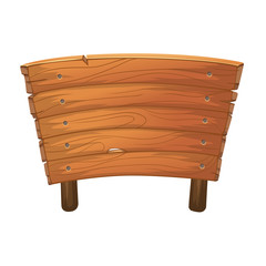 Wooden sign and board cartoon style