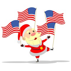 Santa Claus with American flags