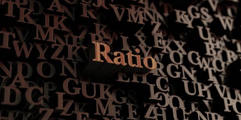 Ratio - Wooden 3D rendered letters/message.  Can be used for an online banner ad or a print postcard.
