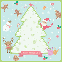 Merry christmas tree decoration with ornament on background.Illustration vector pastel colors.