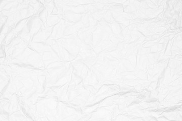 Crumpled white paper texture or paper background for design with copy space for text or image.