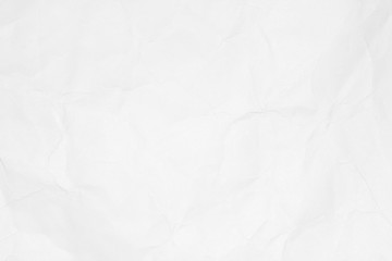 Crumpled white paper texture or paper background for design with copy space for text or image.