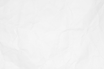 Crumpled white paper texture or paper background for design with copy space for text or image.