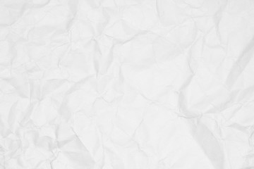 Crumpled white paper texture or paper background for design with copy space for text or image.