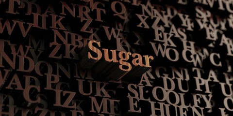 Sugar - Wooden 3D rendered letters/message.  Can be used for an online banner ad or a print postcard.