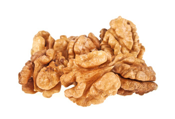 Walnuts isolated on white background