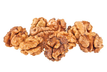 Walnuts isolated on white background
