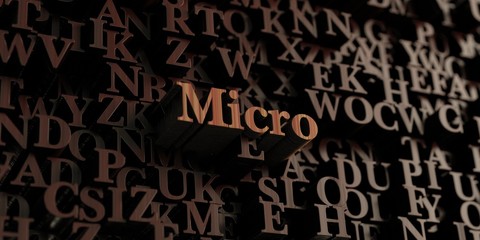 Micro - Wooden 3D rendered letters/message.  Can be used for an online banner ad or a print postcard.