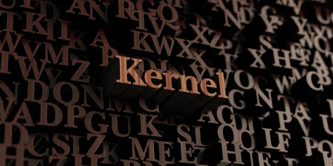 Kernel - Wooden 3D rendered letters/message.  Can be used for an online banner ad or a print postcard.