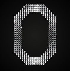 Silver sequins sings. Sequins alphabet. Eps 10. 
