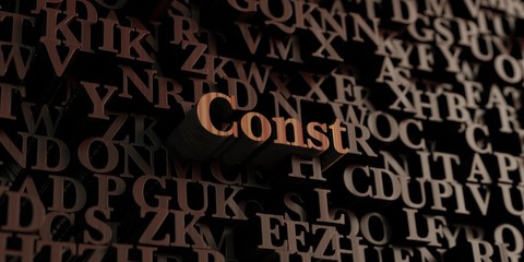 Const - Wooden 3D rendered letters/message.  Can be used for an online banner ad or a print postcard.