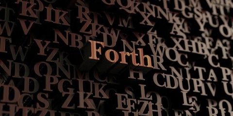 Forth - Wooden 3D rendered letters/message.  Can be used for an online banner ad or a print postcard.