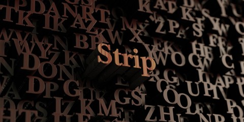 Strip - Wooden 3D rendered letters/message.  Can be used for an online banner ad or a print postcard.