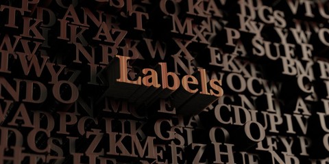 Labels - Wooden 3D rendered letters/message.  Can be used for an online banner ad or a print postcard.