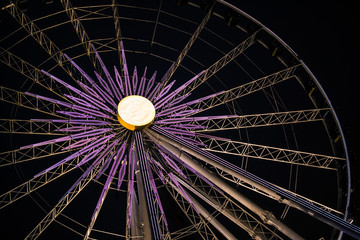 Carrusel en parque de noche