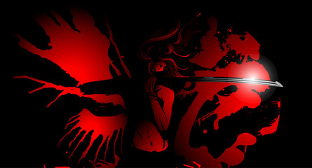 girl with wings of blood