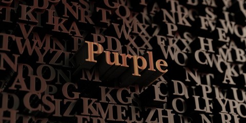 Purple - Wooden 3D rendered letters/message.  Can be used for an online banner ad or a print postcard.