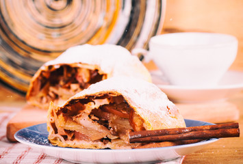 Piece of apple strudel