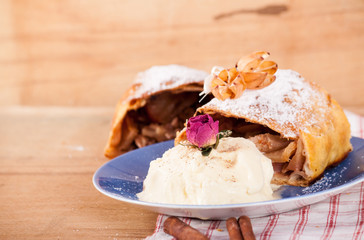 Piece of apple strudel