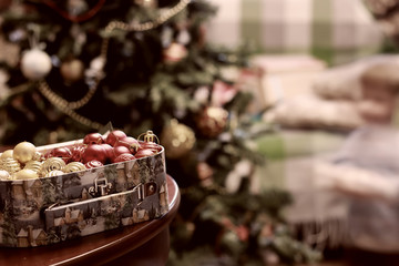 toned christmas decor object ball