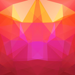 Abstract geometric style colorful background. Vector illustration. Red, pink, orange colors.