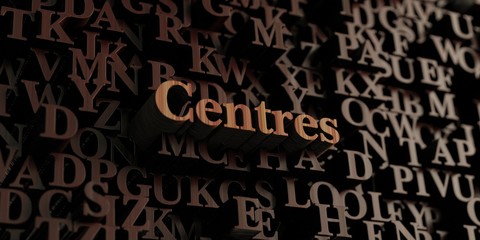 Centres - Wooden 3D rendered letters/message.  Can be used for an online banner ad or a print postcard.