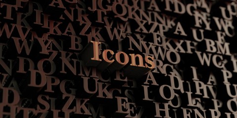 Icons - Wooden 3D rendered letters/message.  Can be used for an online banner ad or a print postcard.