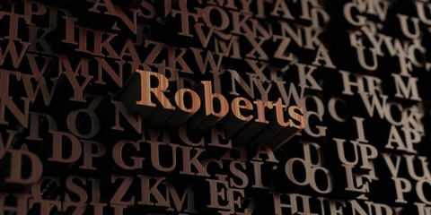 Roberts - Wooden 3D rendered letters/message.  Can be used for an online banner ad or a print postcard.