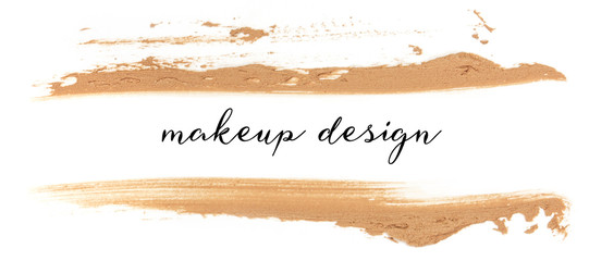 Splashes of makeup base on white background, with copyspace