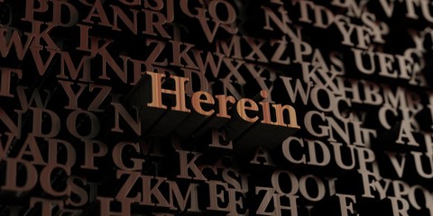 Herein - Wooden 3D rendered letters/message.  Can be used for an online banner ad or a print postcard.