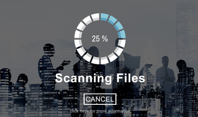 Scanning Files Security System Data Protection Technology Concep