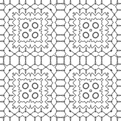 Vector seamless pattern. Modern decorative background in black and white colors. Coloring book pages for adults, anti stress coloring.