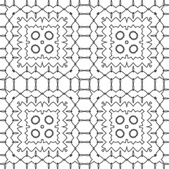 Vector seamless pattern. Modern decorative background in black and white colors. Coloring book pages for adults, anti stress coloring.