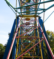 Details of the ferris wheel in a city park