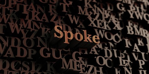 Spoke - Wooden 3D rendered letters/message.  Can be used for an online banner ad or a print postcard.