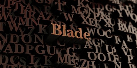 Blade - Wooden 3D rendered letters/message.  Can be used for an online banner ad or a print postcard.