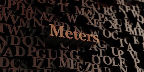 Meters - Wooden 3D rendered letters/message.  Can be used for an online banner ad or a print postcard.