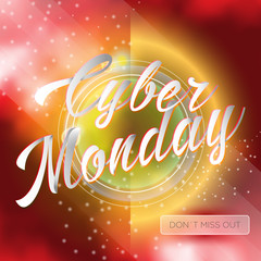Cyber monday lettering sale background