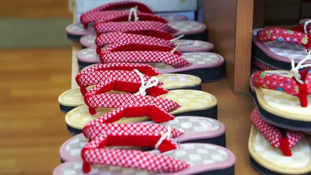 Japanese style sandle making from bamboo and grass