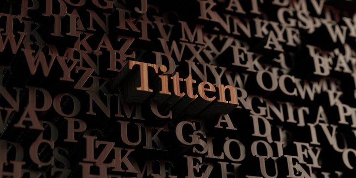 Titten - Wooden 3D rendered letters/message.  Can be used for an online banner ad or a print postcard.