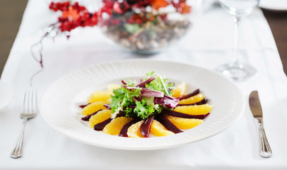 beet and orange napoleon salad