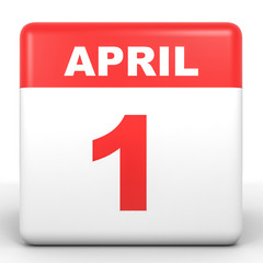 Fototapeta premium April 1. Calendar on white background.