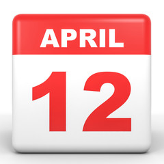 April 12. Calendar on white background.