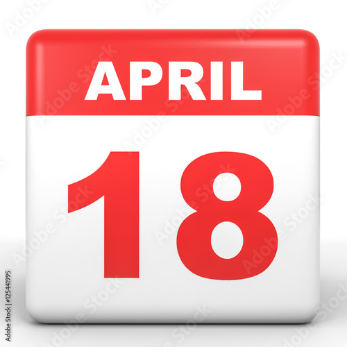 "April 18. Calendar on white background." Stock photo and royaltyfree